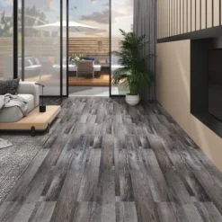 Dalles de plancher PVC 5,02 m^2 2 mm autoadhesif bois industriel