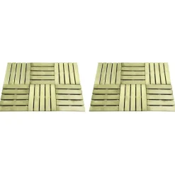 Dalles de terrasse 12 pcs 50x50 cm Bois Vert