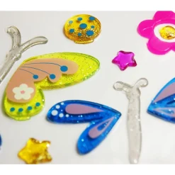 Décoration de fenêtre en gel - Papillons - Paillettes