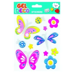 Décoration de fenêtre en gel - Papillons - Paillettes