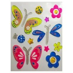 Décoration de fenêtre en gel - Papillons - Paillettes