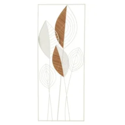 Décoration Murale en Métal Feuilles 75cm Multicolore