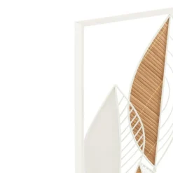 Décoration Murale en Métal Feuilles 75cm Multicolore