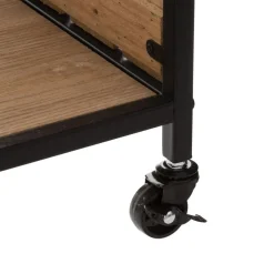 Desserte Bakos grand modèle en métal et MDF - Beige et noir