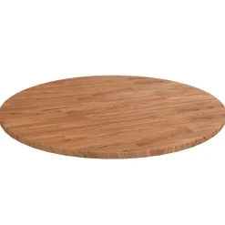 Dessus de table rond Marron clair Ø80x1,5 cm Bois chene traite