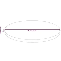 Dessus de table rond Marron clair Ø80x1,5 cm Bois chene traite