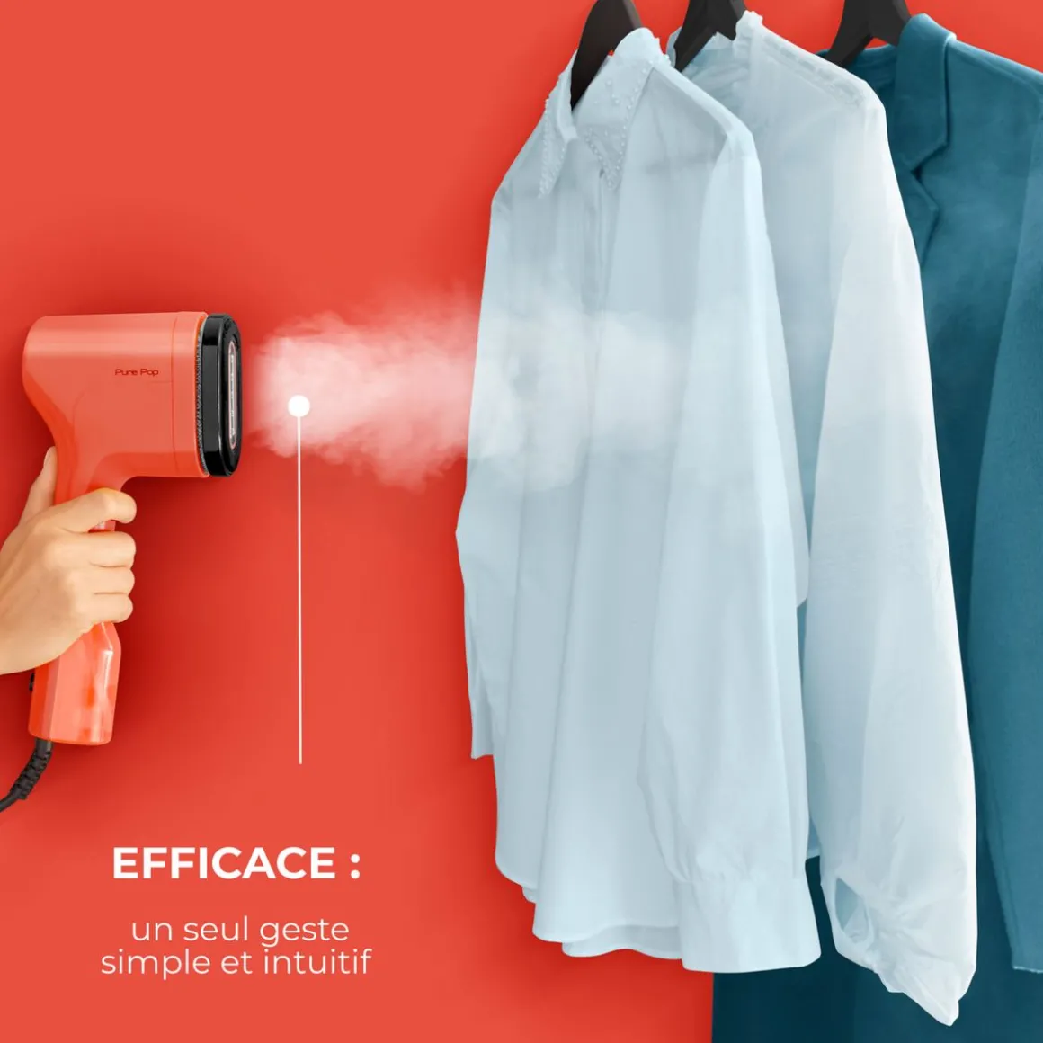 Défroisseur à main Pure POP DT2022 - Corail