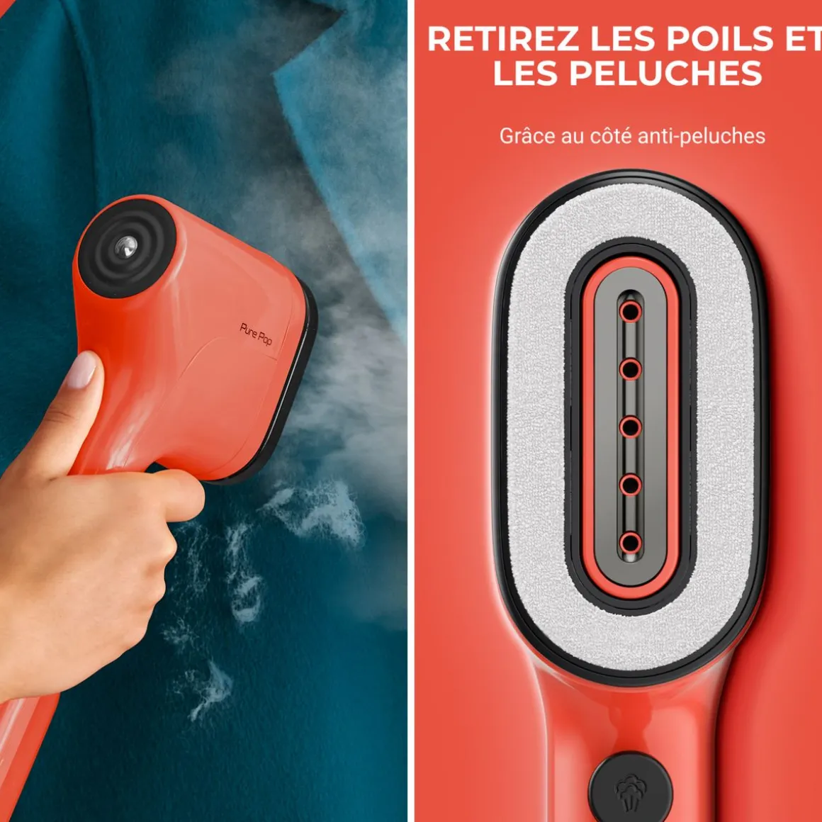 Défroisseur à main Pure POP DT2022 - Corail