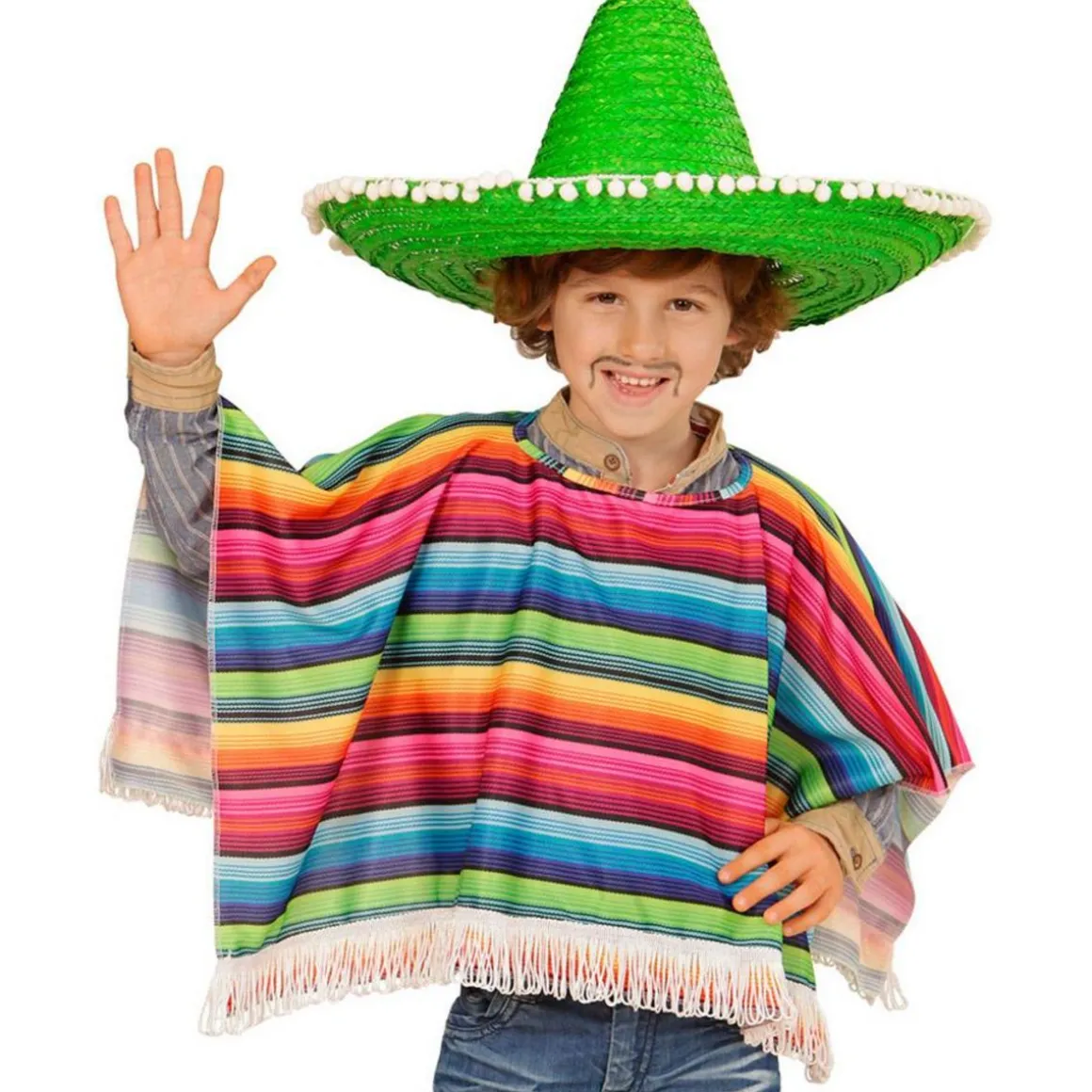 Déguisement Poncho Mexicain - Enfant - 5/7 ans (110 à 122 cm)