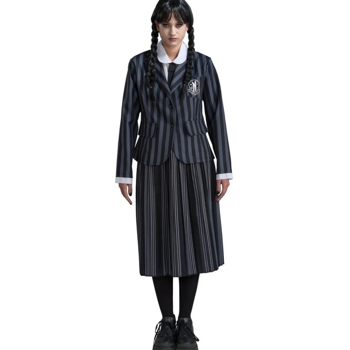 Déguisement Uniforme Noir & Gris Mercredi - Fille - 11/12 ans (145 à 152 cm)