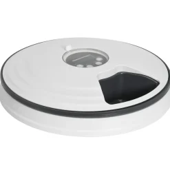 Distributeur de nourriture chat chien - distributeur automatique programmable - 6 compartiments - écran LED - fonction musicale intégrée - ABS gris blanc
