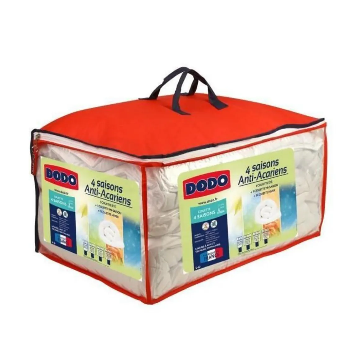 DODO Couette 4 saisons anti-acariens - 220 x 240 cm - Blanc