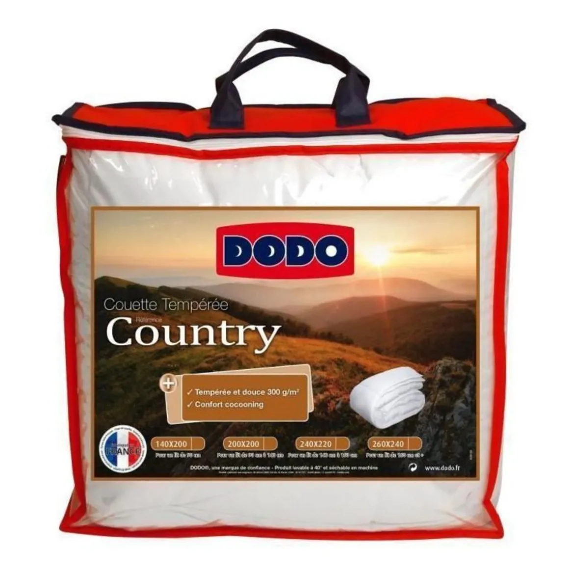 DODO Couette temperee Country - 200 x 200 cm - Blanc