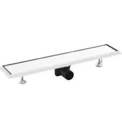 Drain de douche avec couvercle 2 en 1 63x14 cm Acier inoxydable