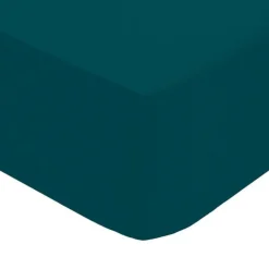 Drap Housse 2 Personnes Percale 140x190cm Bleu Egéen