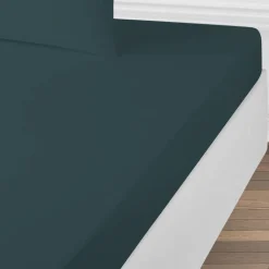 Drap housse en coton 57 fils uni