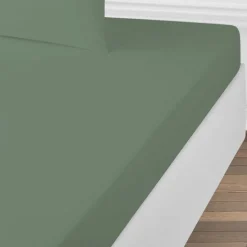 Drap housse en coton 57 fils uni