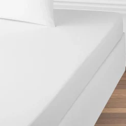 Drap housse en coton 57 fils uni