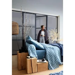 Drap housse en coton imprimé 57 fils SAPHIRE