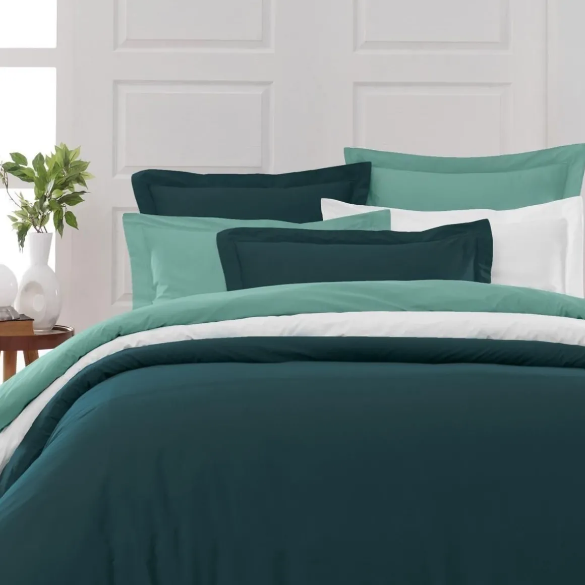 Drap housse en percale de coton bonnet 30 cm SOFT PERCALE