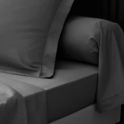 Drap Plat Percaline 240x300cm Gris Acier