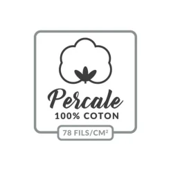 Drap Plat Percaline 240x300cm Gris Acier