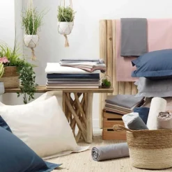 Drap Plat Percaline 240x300cm Bleu