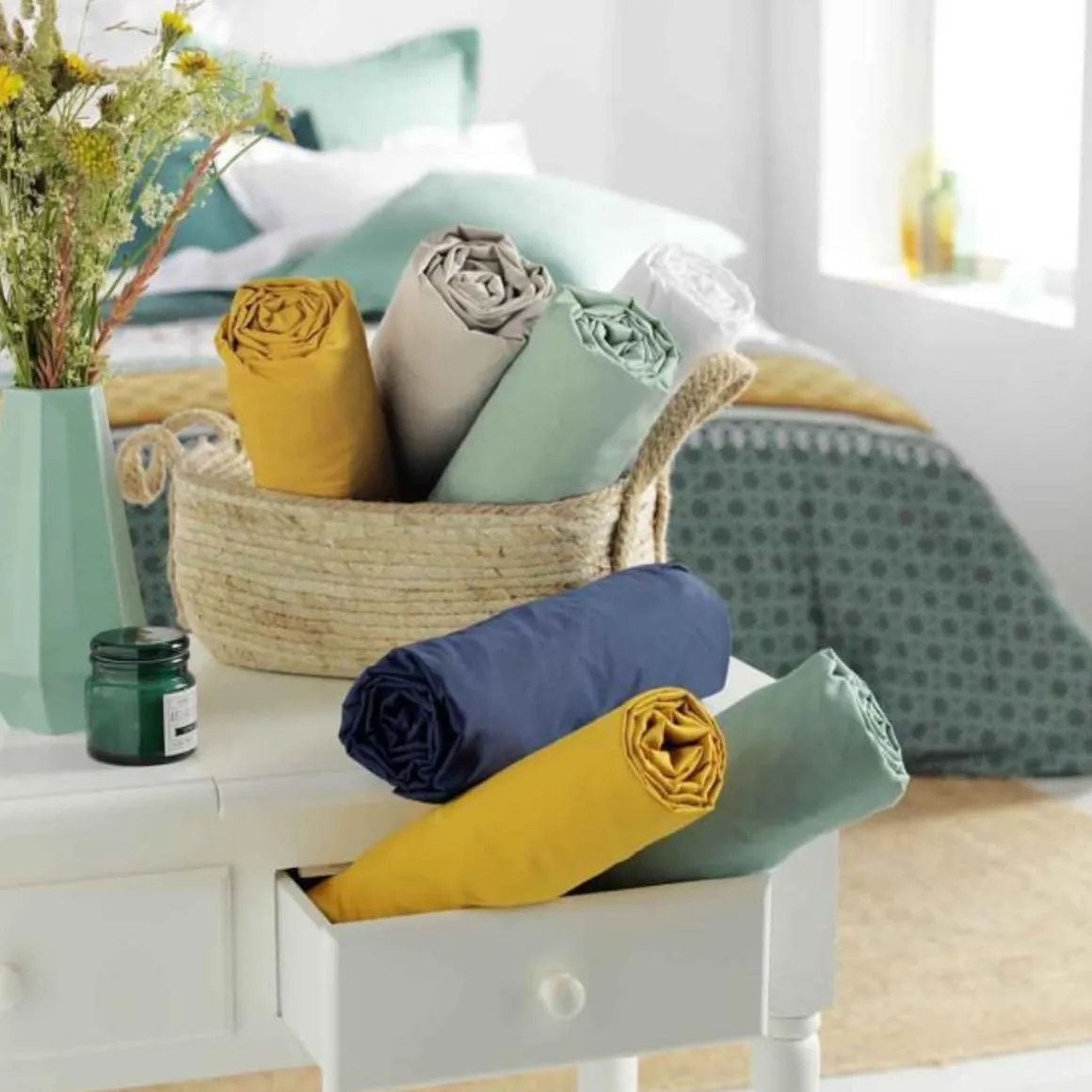 Drap Plat en Coton Biolina 240x300cm Blanc