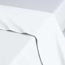 Drap plat uni en satin de coton