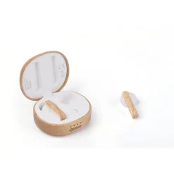 Ecouteur sans fils Bluetooth avec étui de recharge Q1669 en Bois FSC et plastique recyclé