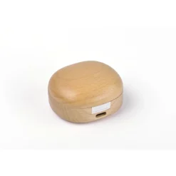 Ecouteur sans fils Bluetooth avec étui de recharge Q1669 en Bois FSC et plastique recyclé