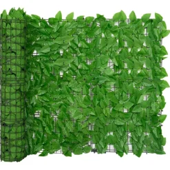 Ecran de balcon avec feuilles vert 300x100 cm