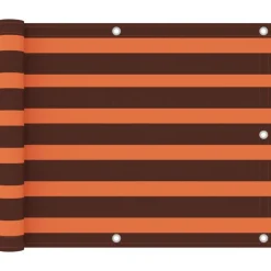 Ecran de balcon Orange et marron 75x600 cm Tissu Oxford