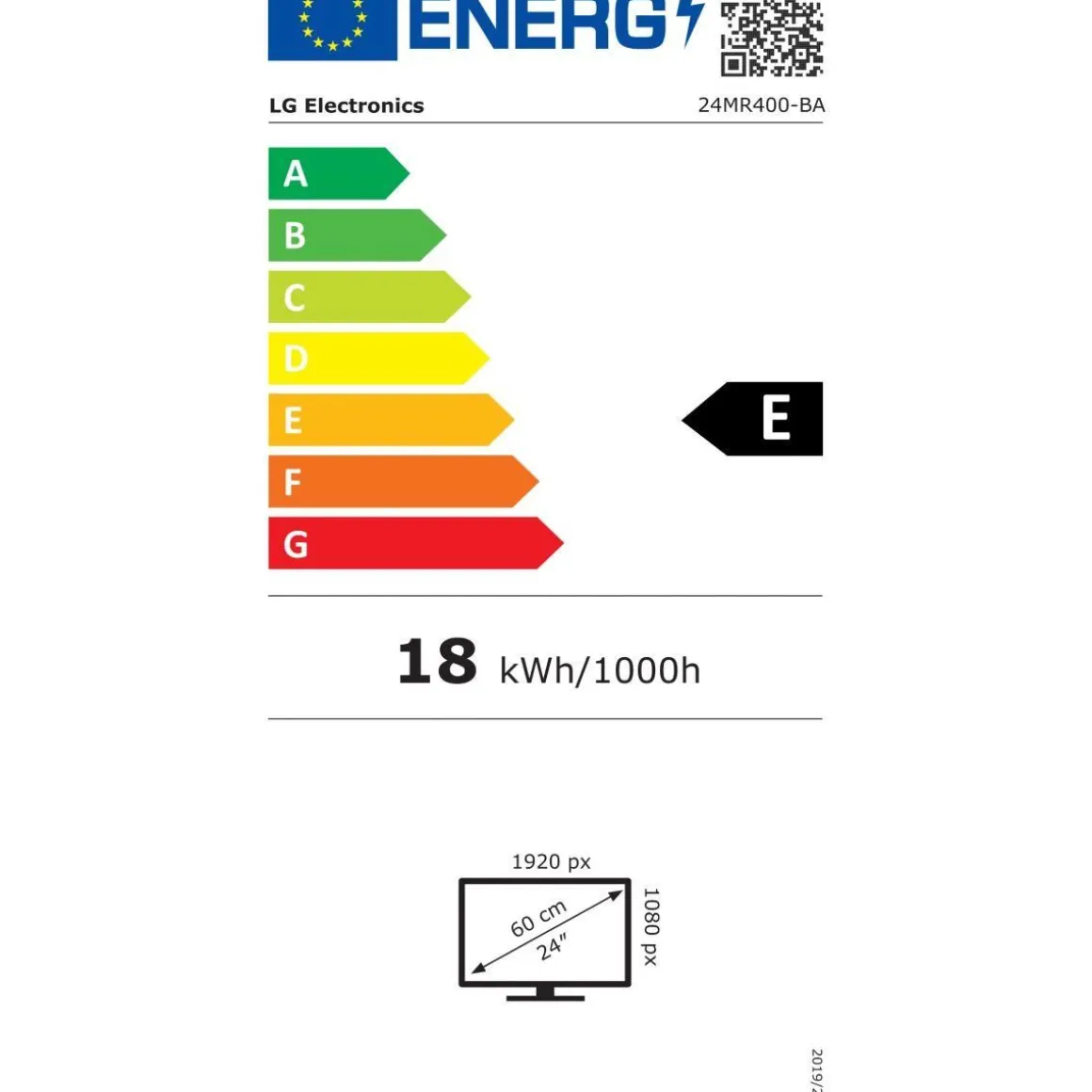 Ecran PC 24MR400-B Plat 24'' IPS