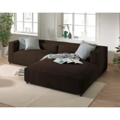 Ela - canapé d'angle droit 4 places - en velours côtelé - style contemporain