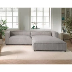 Ela - canapé d'angle droit 4 places - en velours côtelé - style contemporain