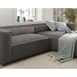 Ela - canapé d'angle droit 4 places - en velours côtelé - style contemporain