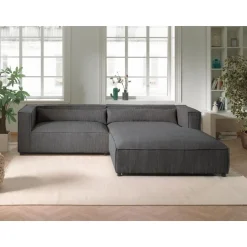 Ela - canapé d'angle droit 4 places - en velours côtelé - style contemporain