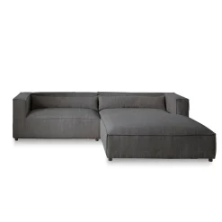 Ela - canapé d'angle droit 4 places - en velours côtelé - style contemporain