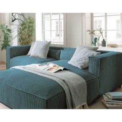 Ela - canapé d'angle droit 4 places - en velours côtelé - style contemporain