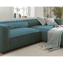 Ela - canapé d'angle droit 4 places - en velours côtelé - style contemporain