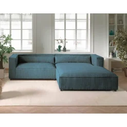 Ela - canapé d'angle droit 4 places - en velours côtelé - style contemporain