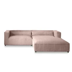 Ela - canapé d'angle droit 4 places - en velours côtelé - style contemporain