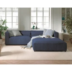 Ela - canapé d'angle droit 4 places - en velours côtelé - style contemporain