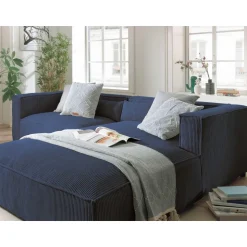 Ela - canapé d'angle droit 4 places - en velours côtelé - style contemporain