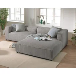 Ela - canapé d'angle droit 4 places - en velours côtelé - style contemporain