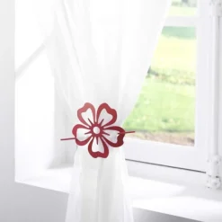 Embrasse de Rideau Broche Pétaly 15cm Rouge