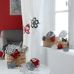 Embrasse de Rideau Broche Pétaly 15cm Rouge