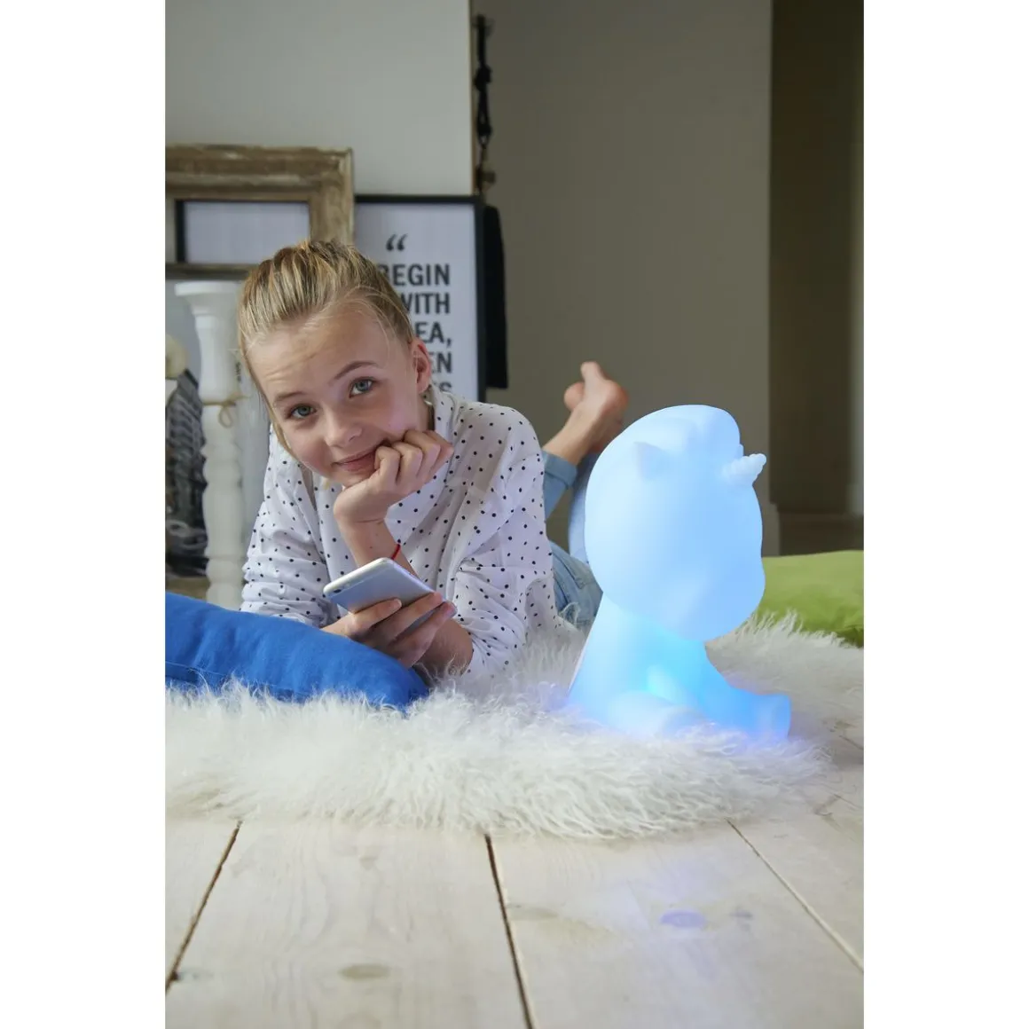 Enceinte portable Bluetooth lumineuse - Blanc - Luminus Licorne