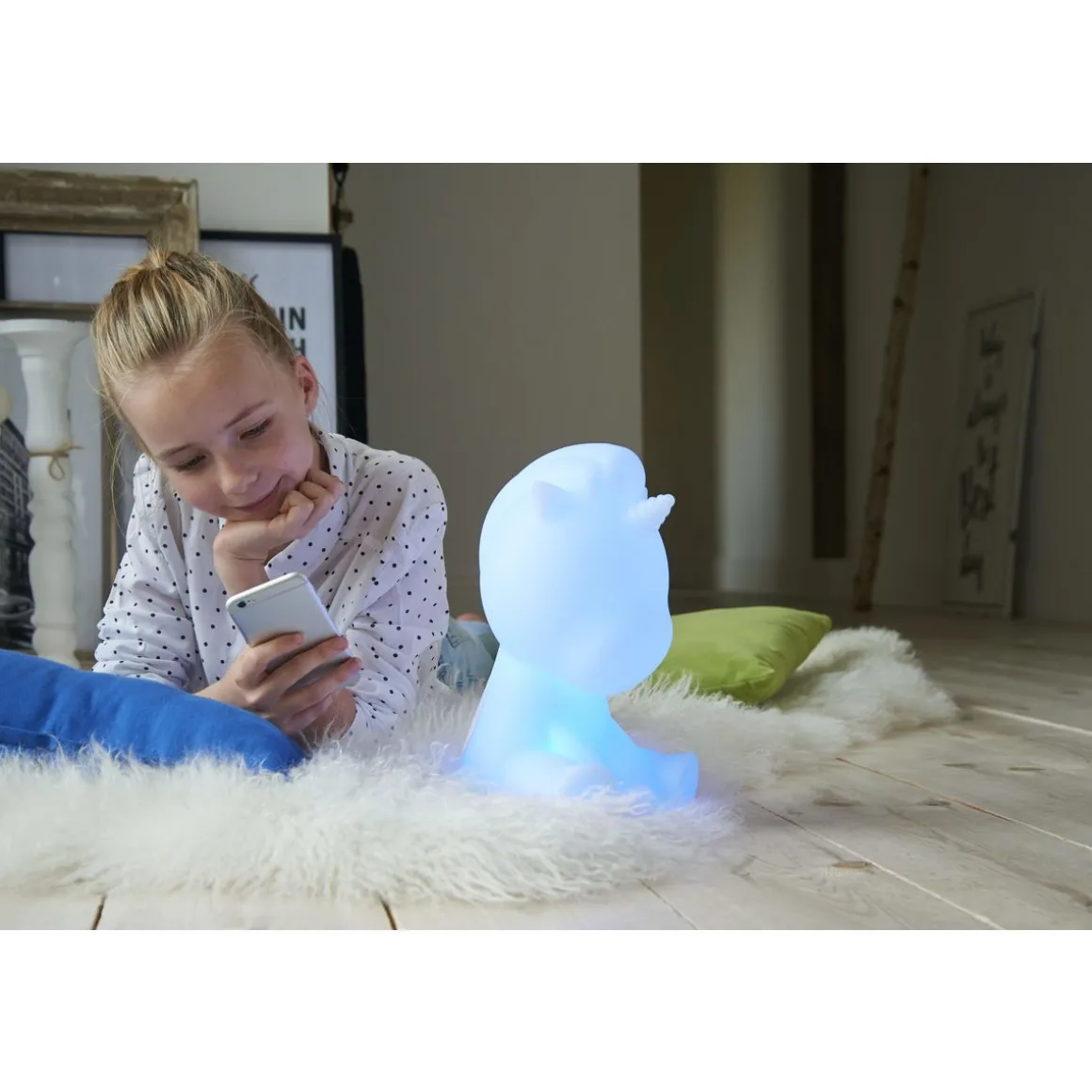 Enceinte portable Bluetooth lumineuse - Blanc - Luminus Licorne